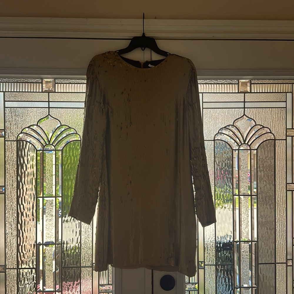 Diane von Fürstenberg gold mini dress size 14